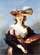 VIGEE-LEBRUN, Elisabeth Self-Portrait in a Straw Hat r Sweden oil painting artist